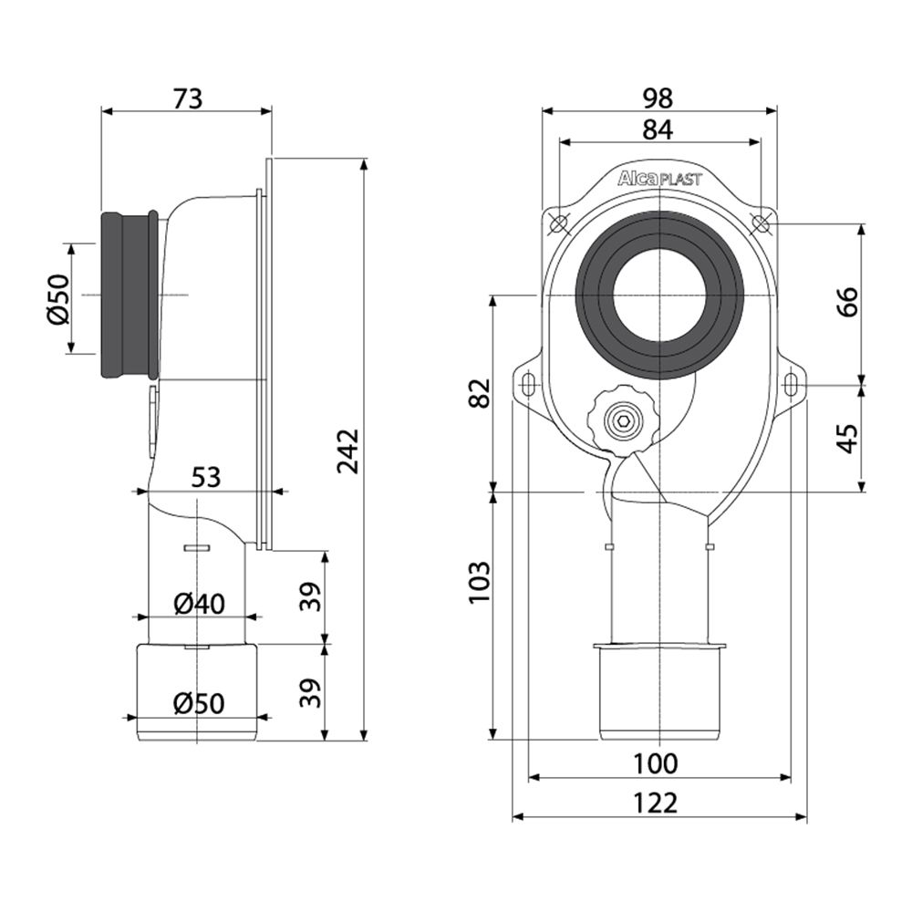 Сифон для писсуара Alcaplast вертикальный, A45C - фото2