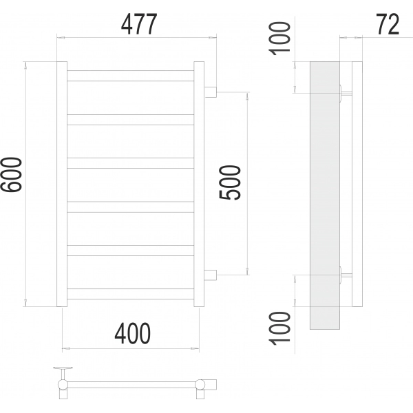 Полотенцесушитель Terminus «Аврора» П6 400х600 фото-3