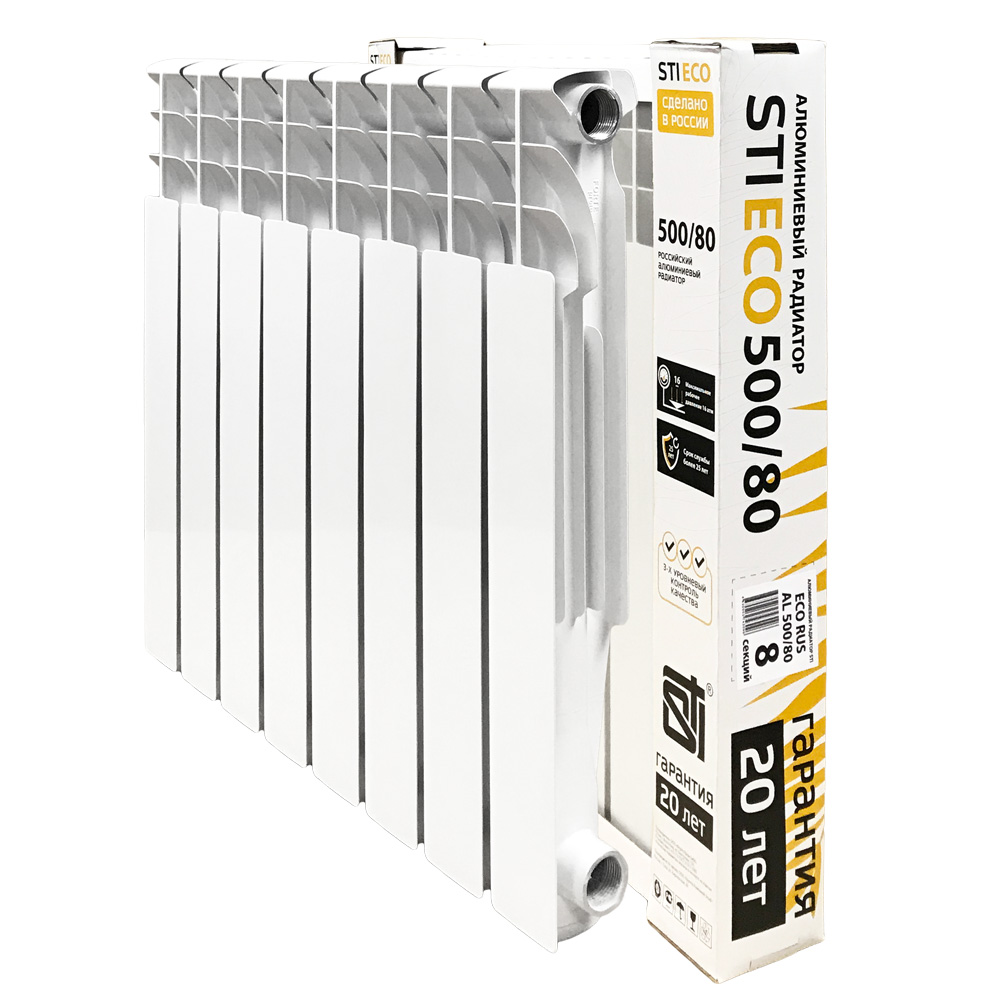Алюминиевый радиатор STI ECO RUS AL 500/80 8 сек. - фото1 Алюминиевый радиатор STI ECO RUS AL 500/80 8 сек. - фото1