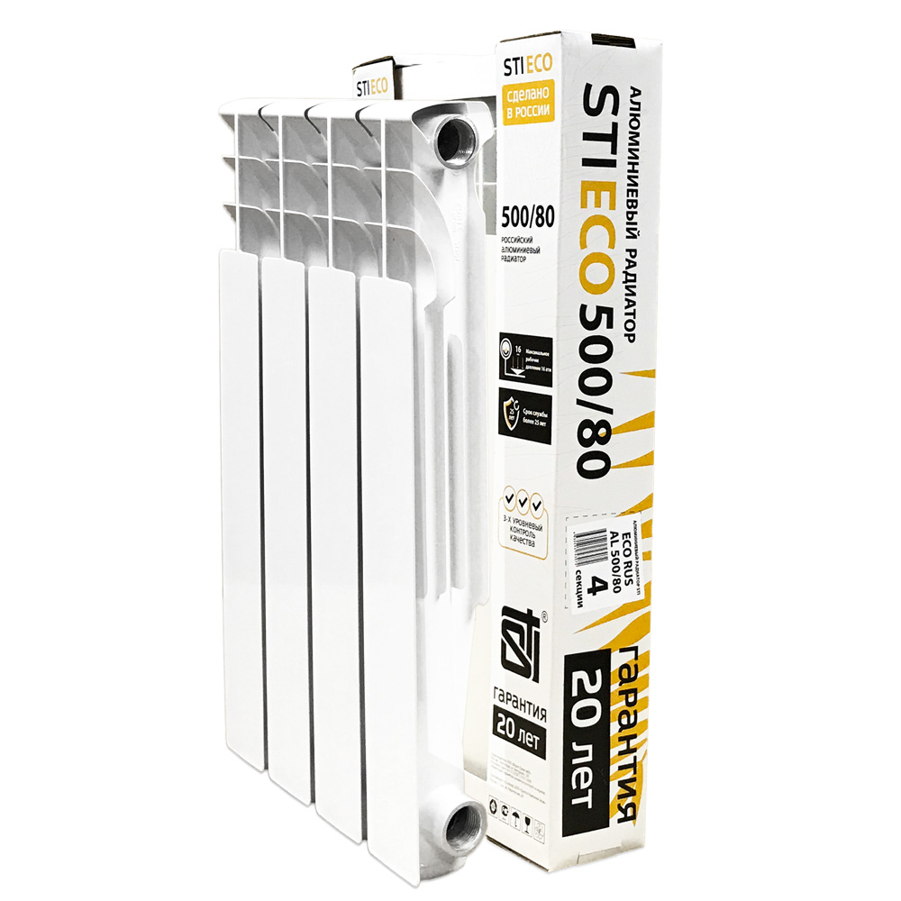 Алюминиевый радиатор STI ECO RUS AL 500/80 4 сек. Алюминиевый радиатор STI ECO RUS AL 500/80 4 сек.
