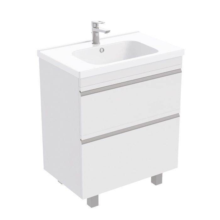 Тумба напольная Laparet Venus 70 под умывальник Creavit Ideal 70, ультра белый глянец - фото1