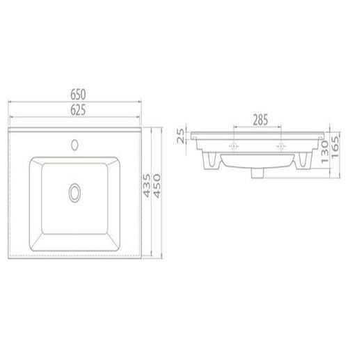 Умывальник CeraStyle Arte 65 белый - фото2