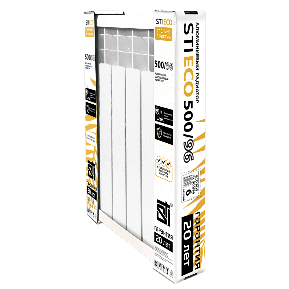 Алюминиевый радиатор STI ECO RUS AL 500/96 6 сек. - фото2 Алюминиевый радиатор STI ECO RUS AL 500/96 6 сек. - фото2