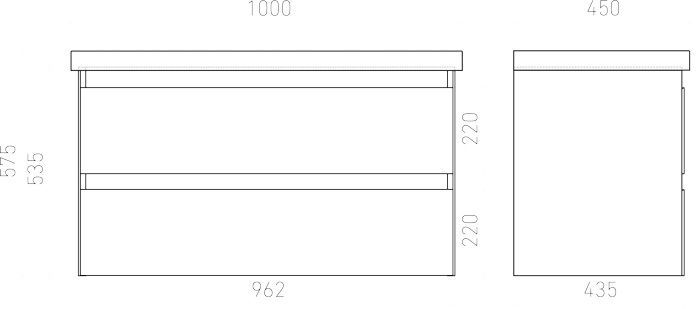 Тумба подвесная Laparet Vitrum 100 под умывальник CeraStyle Elite 100, белый матовый фото-4 Тумба подвесная Laparet Vitrum 100 под умывальник CeraStyle Elite 100, белый матовый фото-4