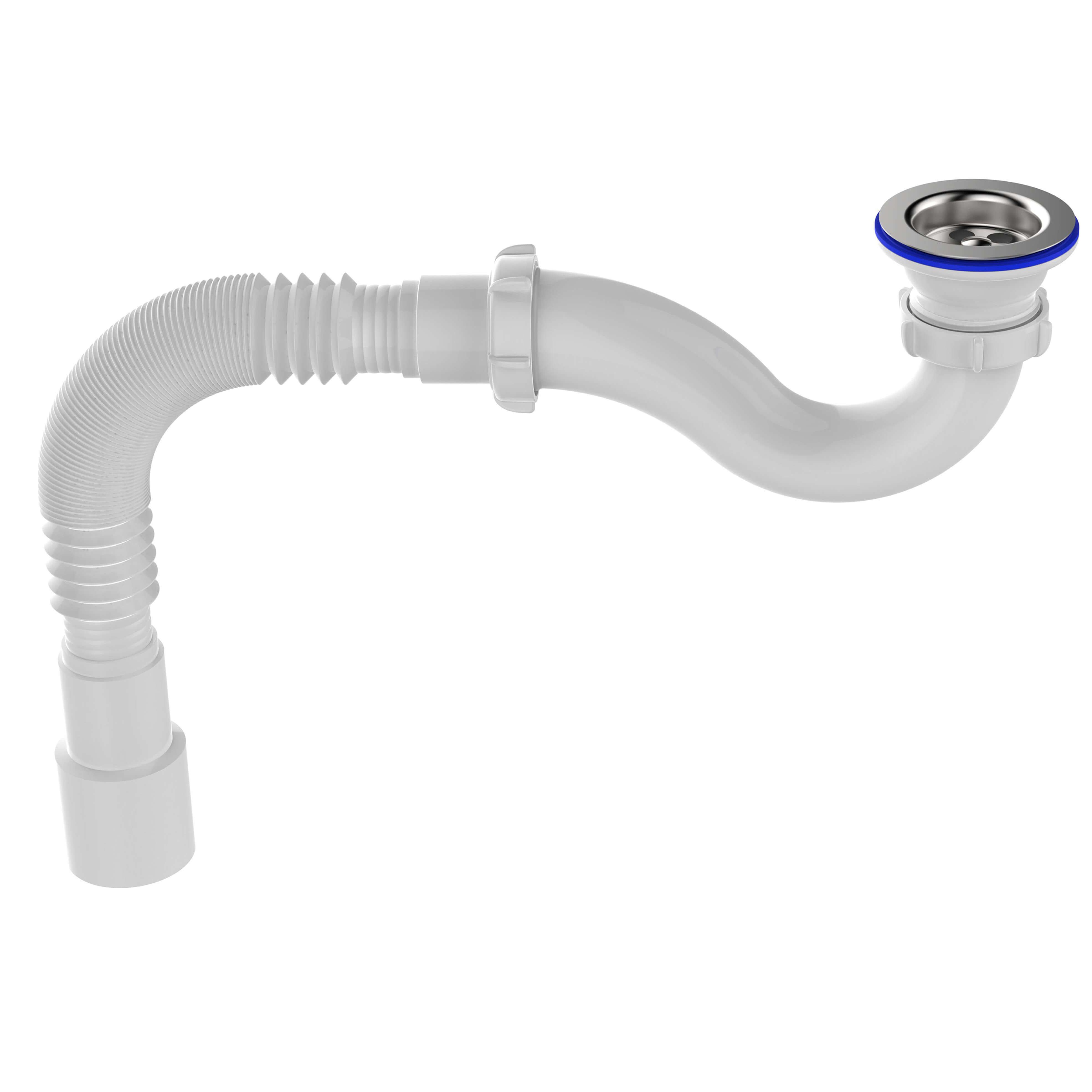 V145 Сифон для душевого поддона 1½х40 прямоточный с гофротрубой 40х40-50  - фото2