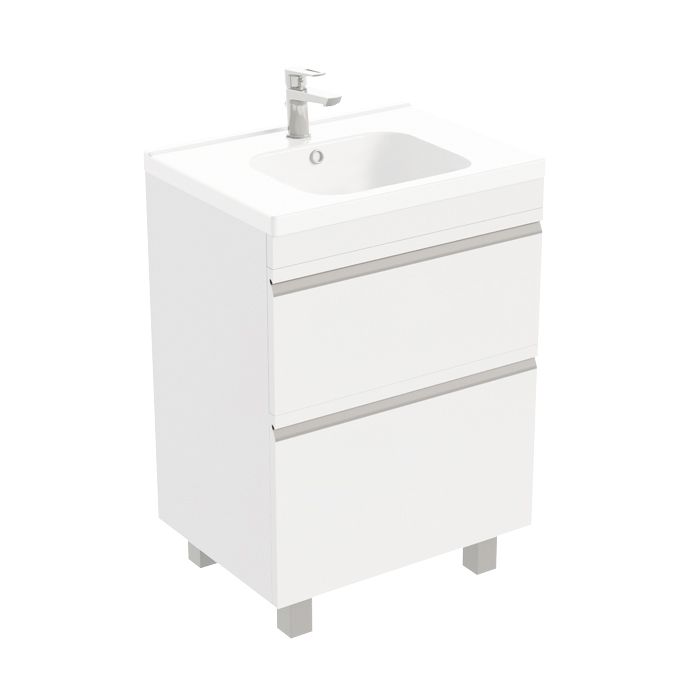 Тумба напольная Laparet Venus 60 под умывальник Creavit Ideal 60, ультра белый глянец - фото1