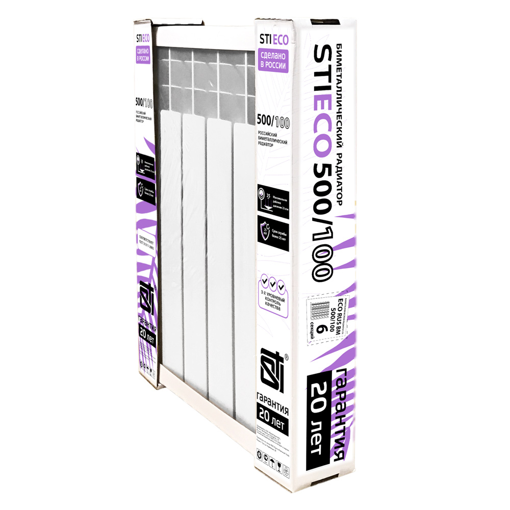 Биметаллический радиатор STI ECO RUS BM 500/100 6 сек. - фото2 Биметаллический радиатор STI ECO RUS BM 500/100 6 сек. - фото2