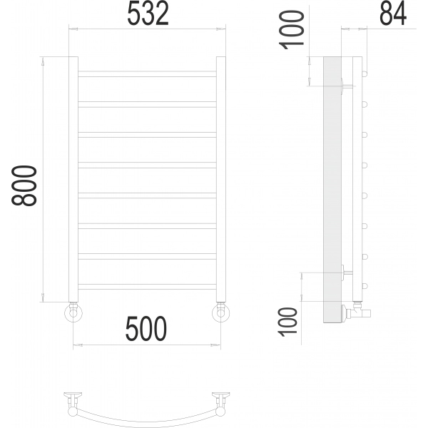 Полотенцесушитель Terminus «Классик» П8 500х800 фото-3