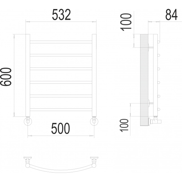 Полотенцесушитель Terminus «Классик» П6 500х600 фото-3