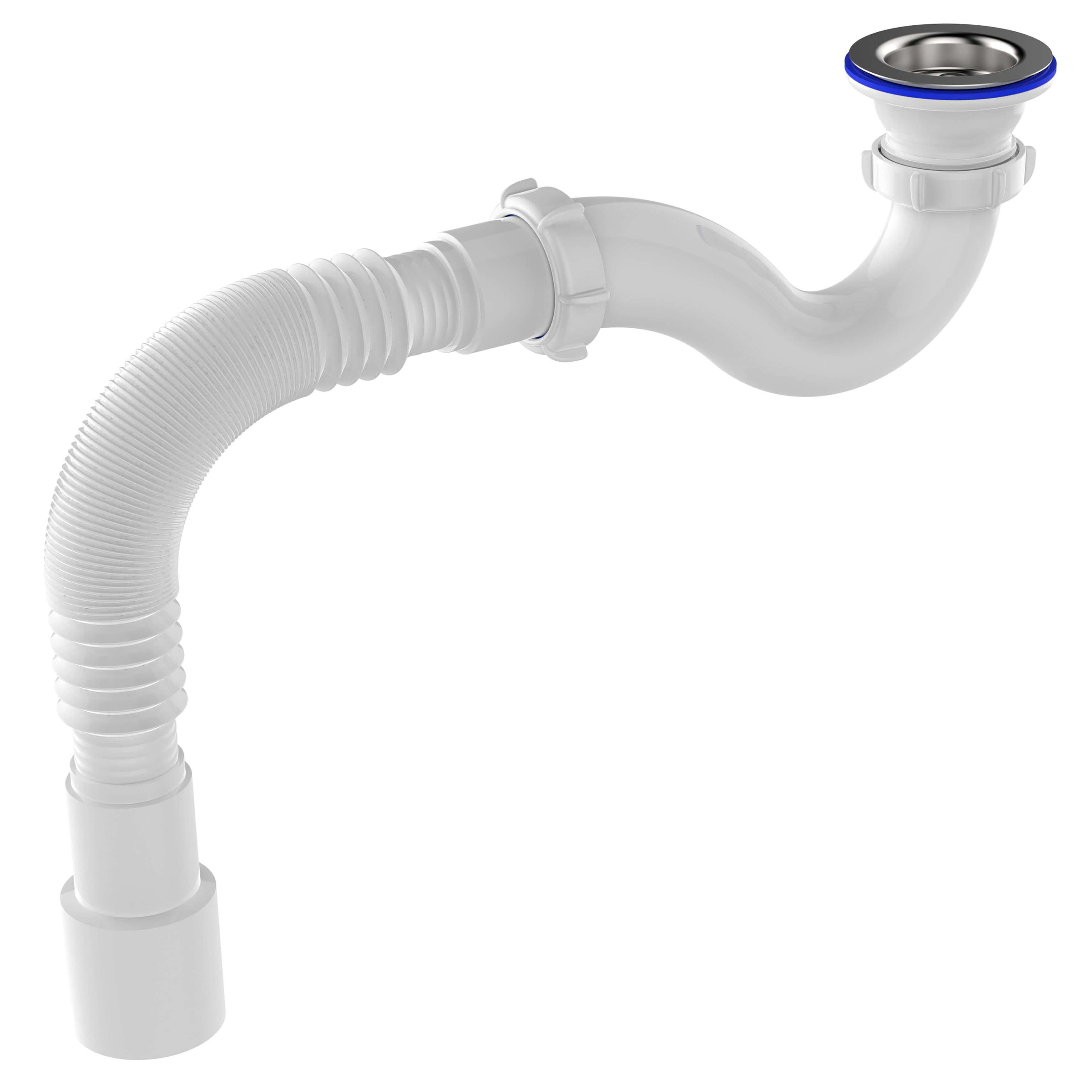 V145 Сифон для душевого поддона 1½х40 прямоточный с гофротрубой 40х40-50  - фото1