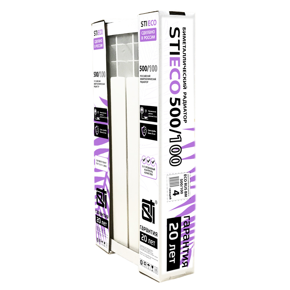 Биметаллический радиатор STI ECO RUS BM 500/100 4 сек. - фото2 Биметаллический радиатор STI ECO RUS BM 500/100 4 сек. - фото2