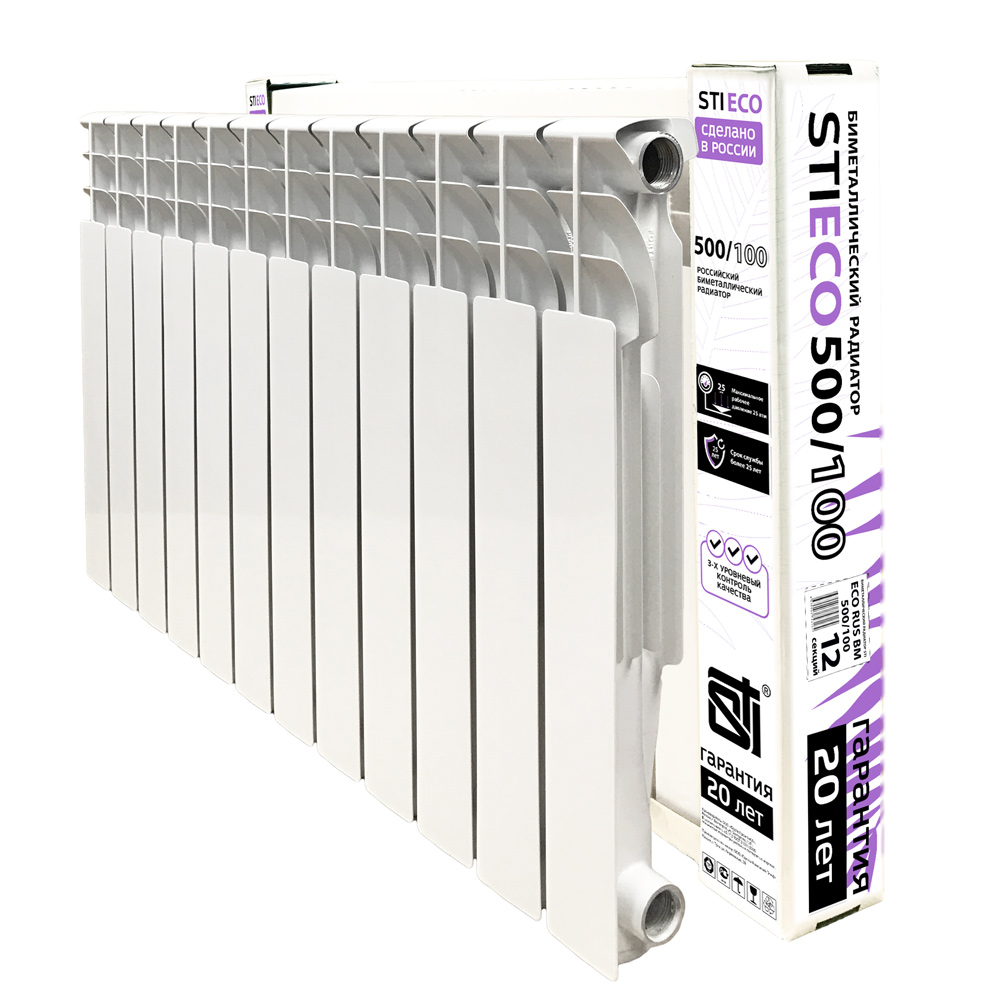 Биметаллический радиатор STI ECO RUS BM 500/100 12 сек. - фото1 Биметаллический радиатор STI ECO RUS BM 500/100 12 сек. - фото1