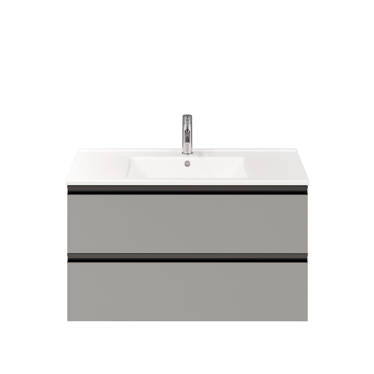 Тумба подвесная Laparet Felis 100 под умывальник CeraStyle Arte 100, матовая сталь - фото2