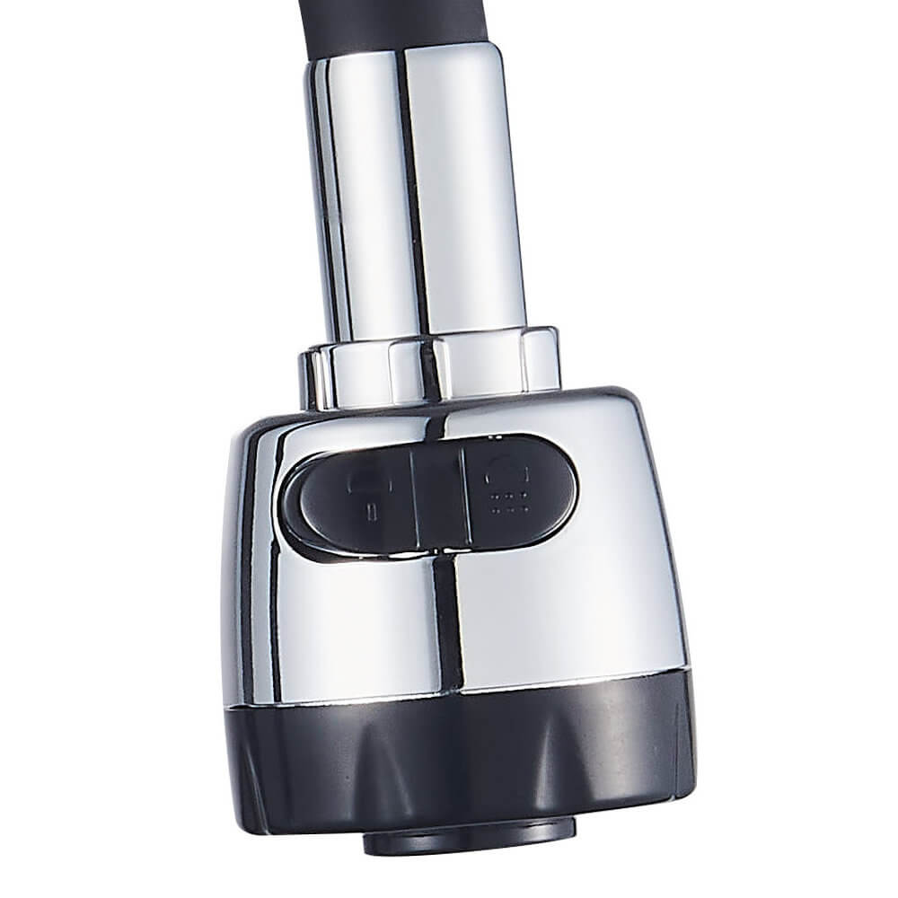 Смеситель для кухни Ligeya L7004 одноручный с черным гибким изливом, 2-х режим. лейка, нерж. фото-3 Смеситель для кухни Ligeya L7004 одноручный с черным гибким изливом, 2-х режим. лейка, нерж. фото-3