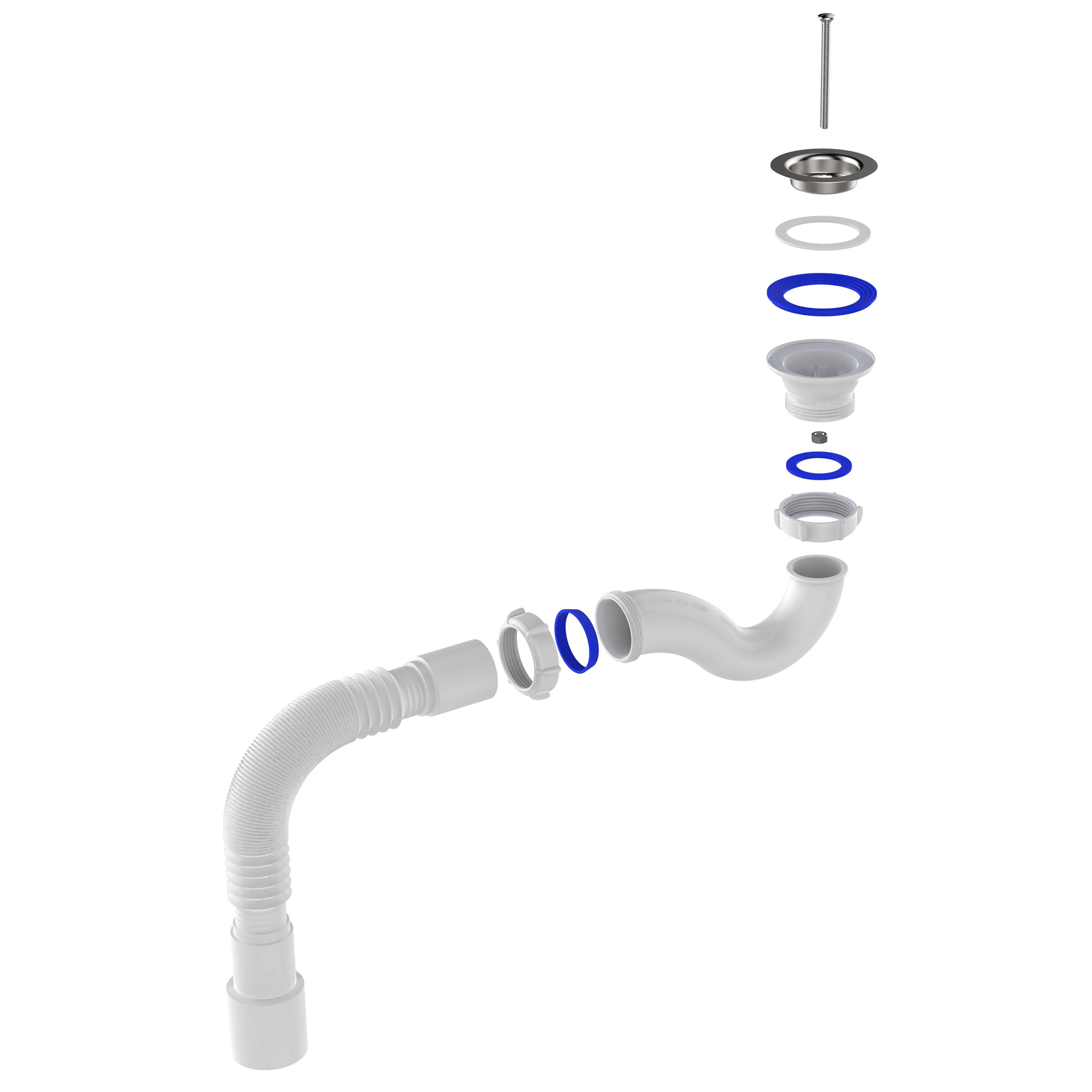 V145 Сифон для душевого поддона 1½х40 прямоточный с гофротрубой 40х40-50  фото-5