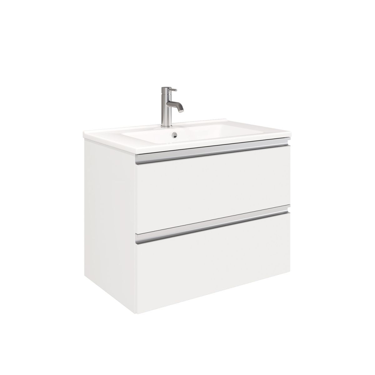 Тумба подвесная Laparet Felis 75 под умывальник CeraStyle Arte 75, белый шёлк - фото1