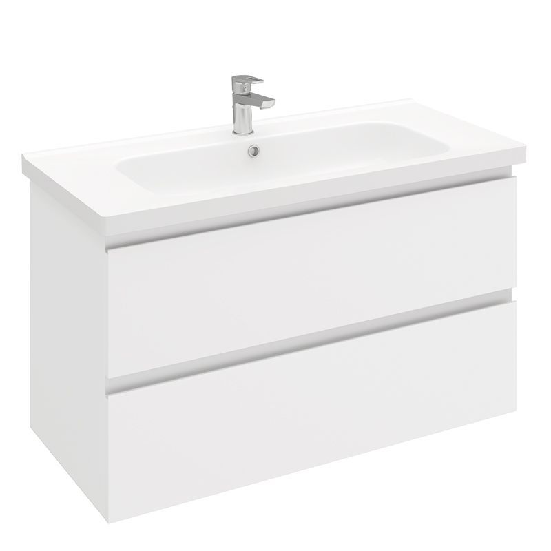 Тумба подвесная Laparet Electra 100 под умывальник Creavit Ideal 100, ультра белый глянец - фото1 Тумба подвесная Laparet Electra 100 под умывальник Creavit Ideal 100, ультра белый глянец - фото1