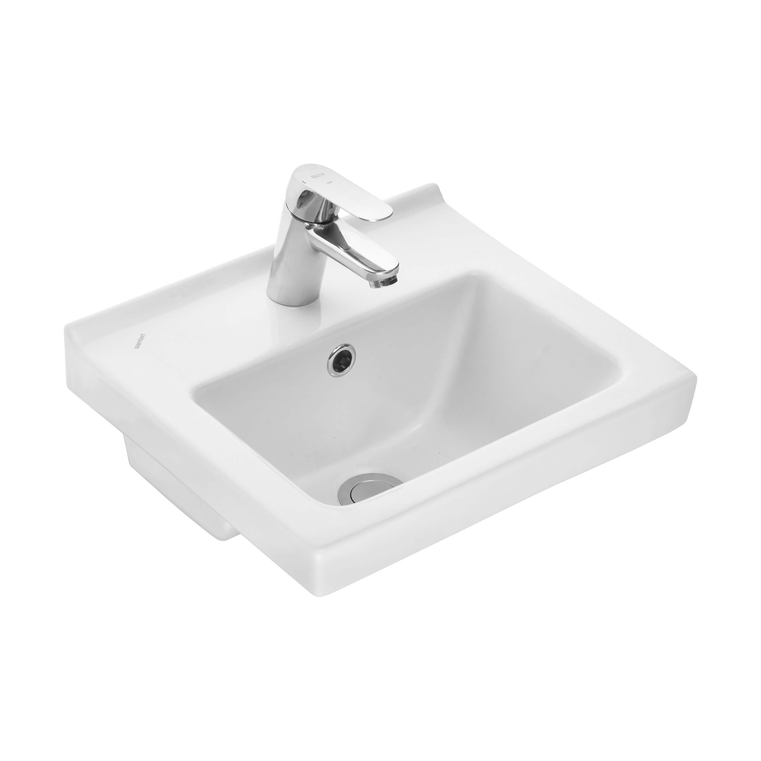 Умывальник Santeri Визит 40 белый (с переливом, без пьедестала) фото-3