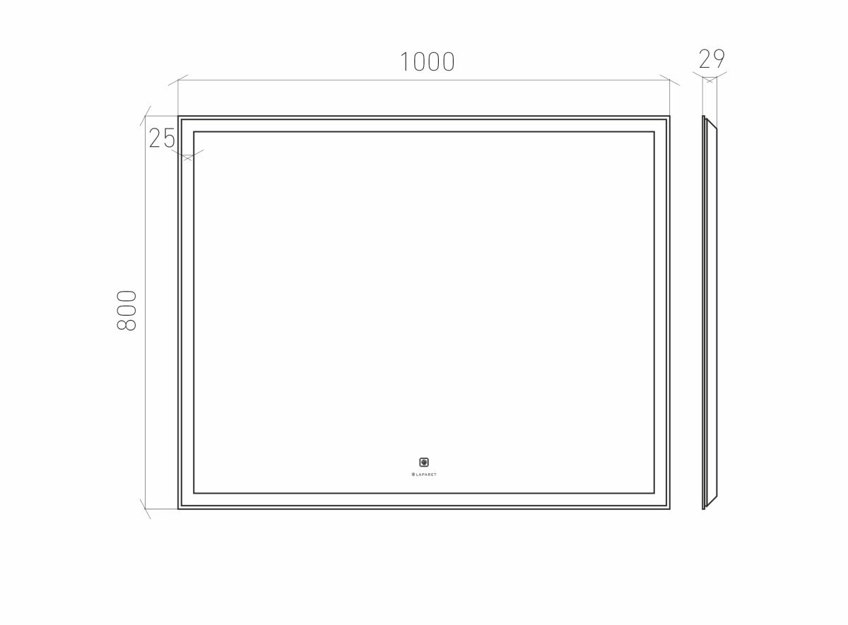 Зеркало Laparet Venus 100х80 с LED подсветкой без подогрева - фото2