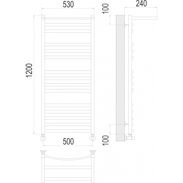 Полотенцесушитель Terminus «Енисей с/п» П15 500х1200 фото-3