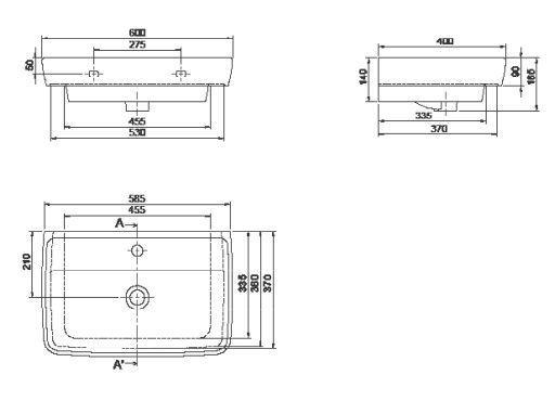 Умывальник CeraStyle Duru 60 белый - фото2