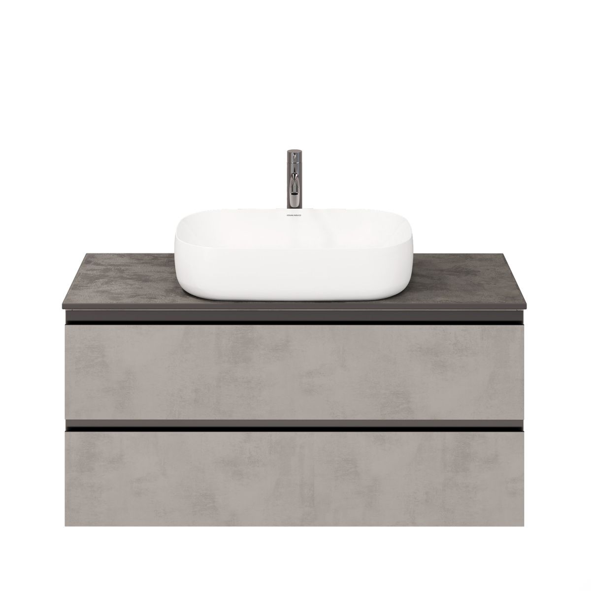 Тумба подвесная Laparet Electra 120 со столешницей, серебро/цинк Нирвана - фото2 Тумба подвесная Laparet Electra 120 со столешницей, серебро/цинк Нирвана - фото2