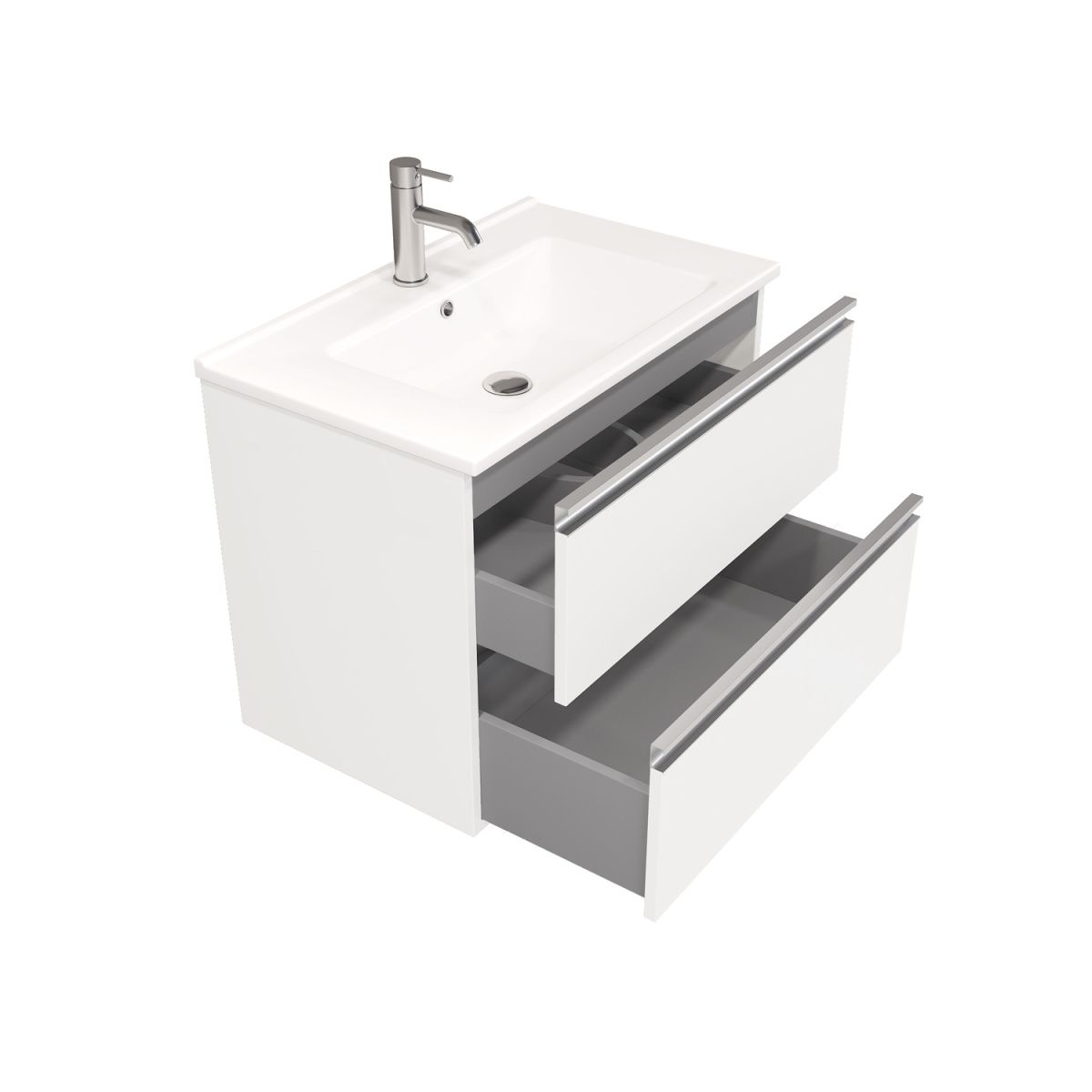 Тумба подвесная Laparet Felis 75 под умывальник CeraStyle Arte 75, белый шёлк фото-3