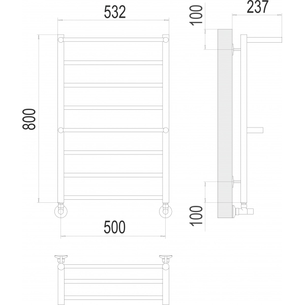 Полотенцесушитель Terminus «Анкона» П8 500х800 фото-3