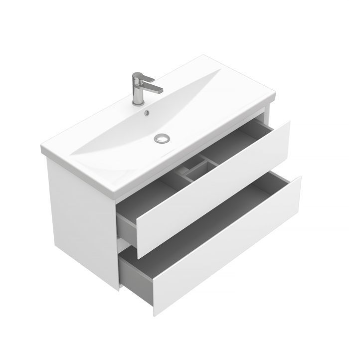 Тумба подвесная Laparet Vitrum 100 под умывальник CeraStyle Elite 100, белый матовый фото-3 Тумба подвесная Laparet Vitrum 100 под умывальник CeraStyle Elite 100, белый матовый фото-3