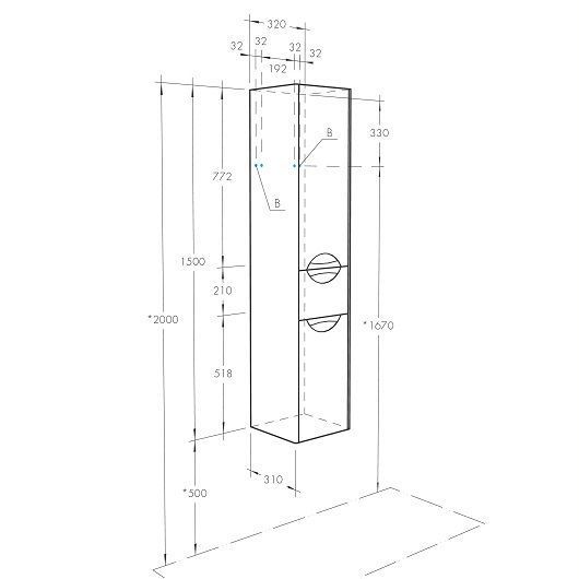  Пенал подвесной Акватон Сильва левый, Дуб Фьорд фото-3