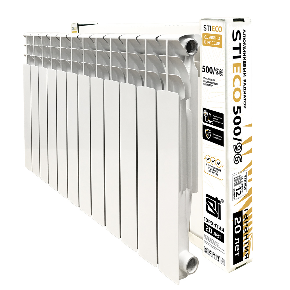 Алюминиевый радиатор STI ECO RUS AL 500/96 12 сек. - фото1 Алюминиевый радиатор STI ECO RUS AL 500/96 12 сек. - фото1