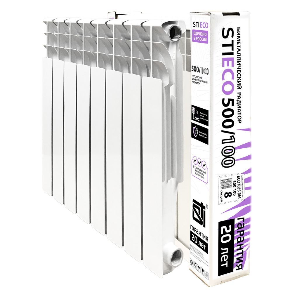 Биметаллический радиатор STI ECO RUS BM 500/100 8 сек. - фото1 Биметаллический радиатор STI ECO RUS BM 500/100 8 сек. - фото1