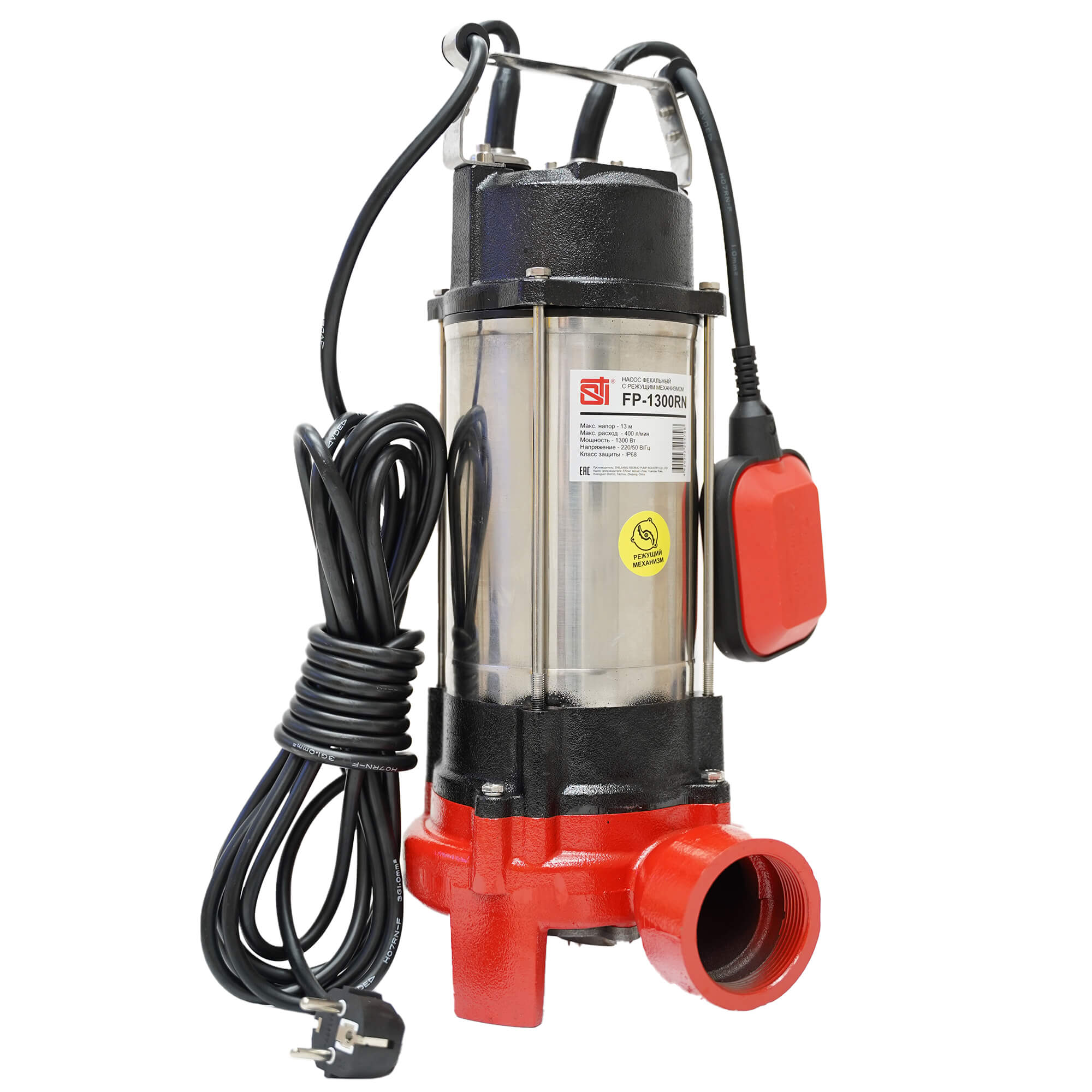 Насос фекальный с режущим механизмом STI FP-1300 RN - фото2