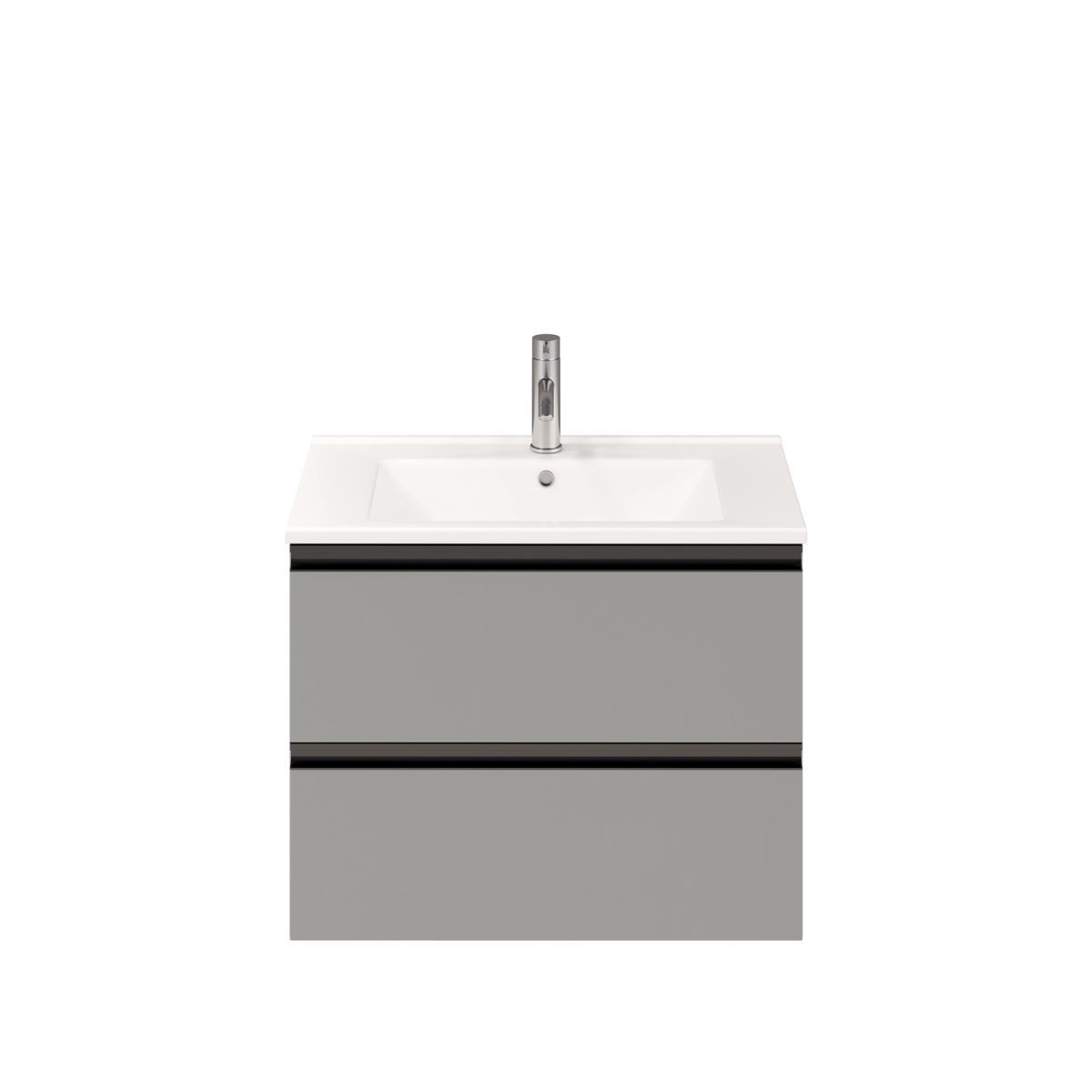 Тумба подвесная Laparet Felis 75 под умывальник CeraStyle Arte 75, матовая сталь - фото2