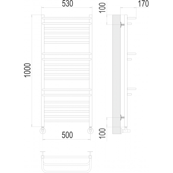 Полотенцесушитель Terminus «Орион» П18 500х1000 , Белый - фото2