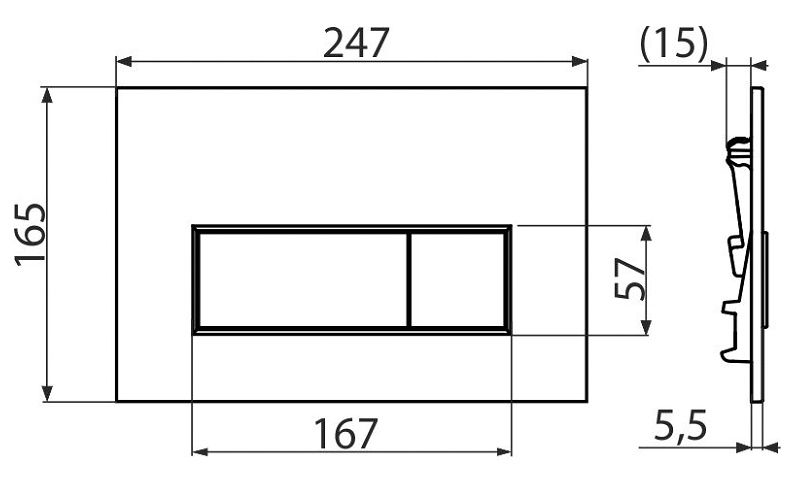 Кнопка смыва Alcaplast для инсталляции белая M570 - фото2