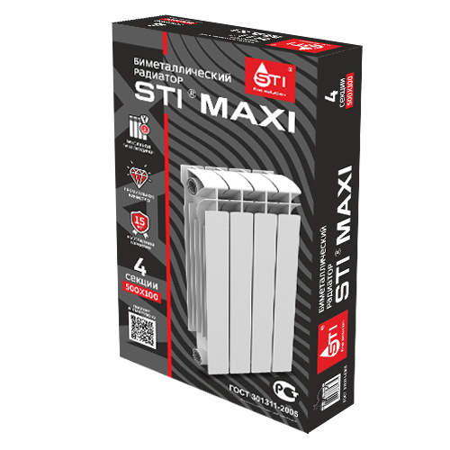 Биметаллический радиатор STI MAXI 500/100 4 сек. фото-3 Биметаллический радиатор STI MAXI 500/100 4 сек. фото-3