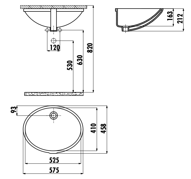Умывальник Creavit TP 40х52 овальный врезной на столешницу - фото2 Умывальник Creavit TP 40х52 овальный врезной на столешницу - фото2