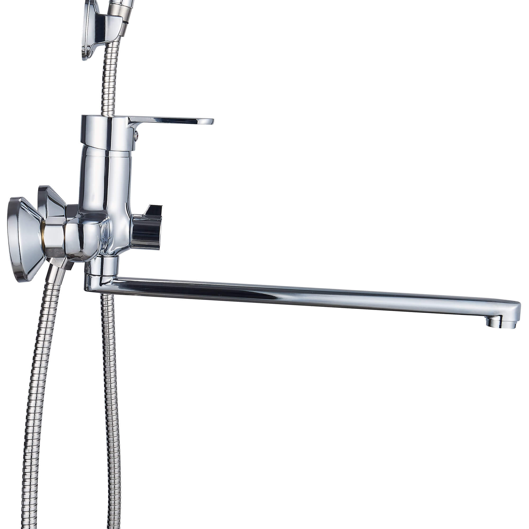 Смеситель для ванны Ligeya L9002 с душем одноручный с длинным изливом - фото2