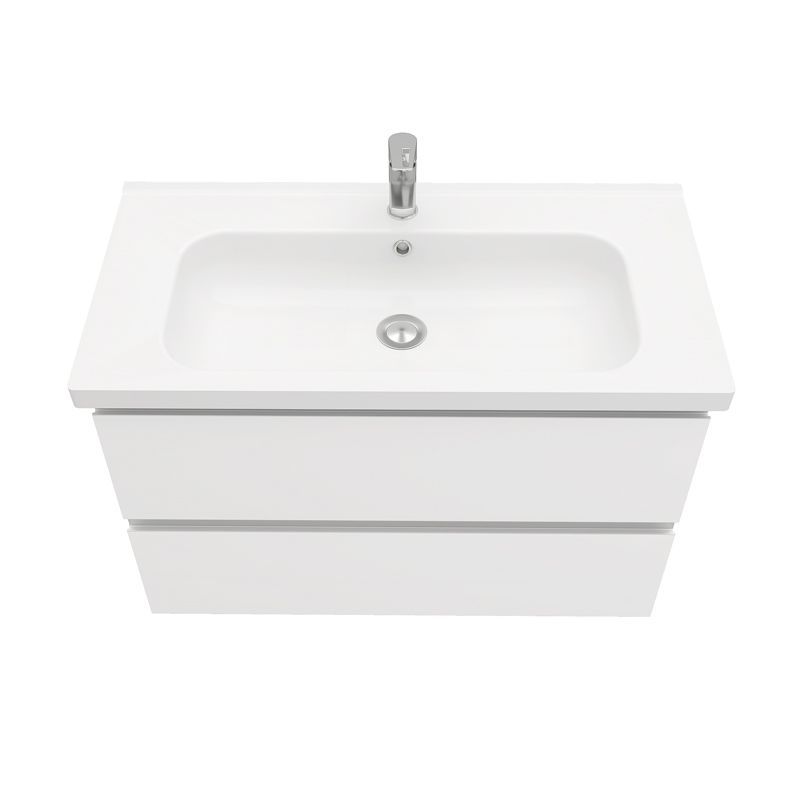 Тумба подвесная Laparet Electra 90 под умывальник Creavit Ideal 90, ультра белый глянец - фото2 Тумба подвесная Laparet Electra 90 под умывальник Creavit Ideal 90, ультра белый глянец - фото2