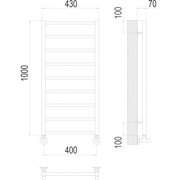 Полотенцесушитель Terminus «Контур» П9 400х1000 фото-3
