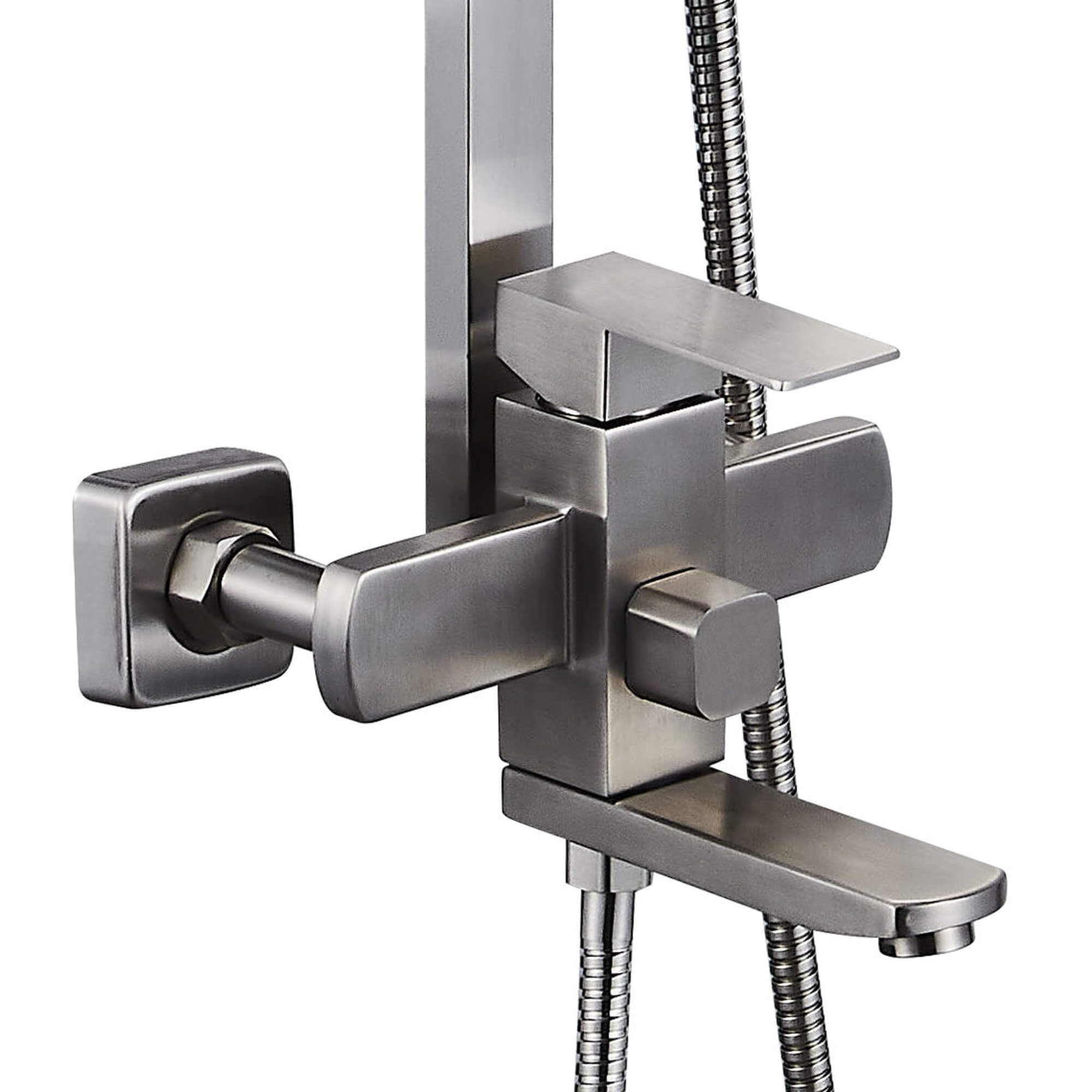 Душевая система Ligeya S1211 с одноручным смесителем, изливом, тропическим и ручным душем, нерж. фото-3