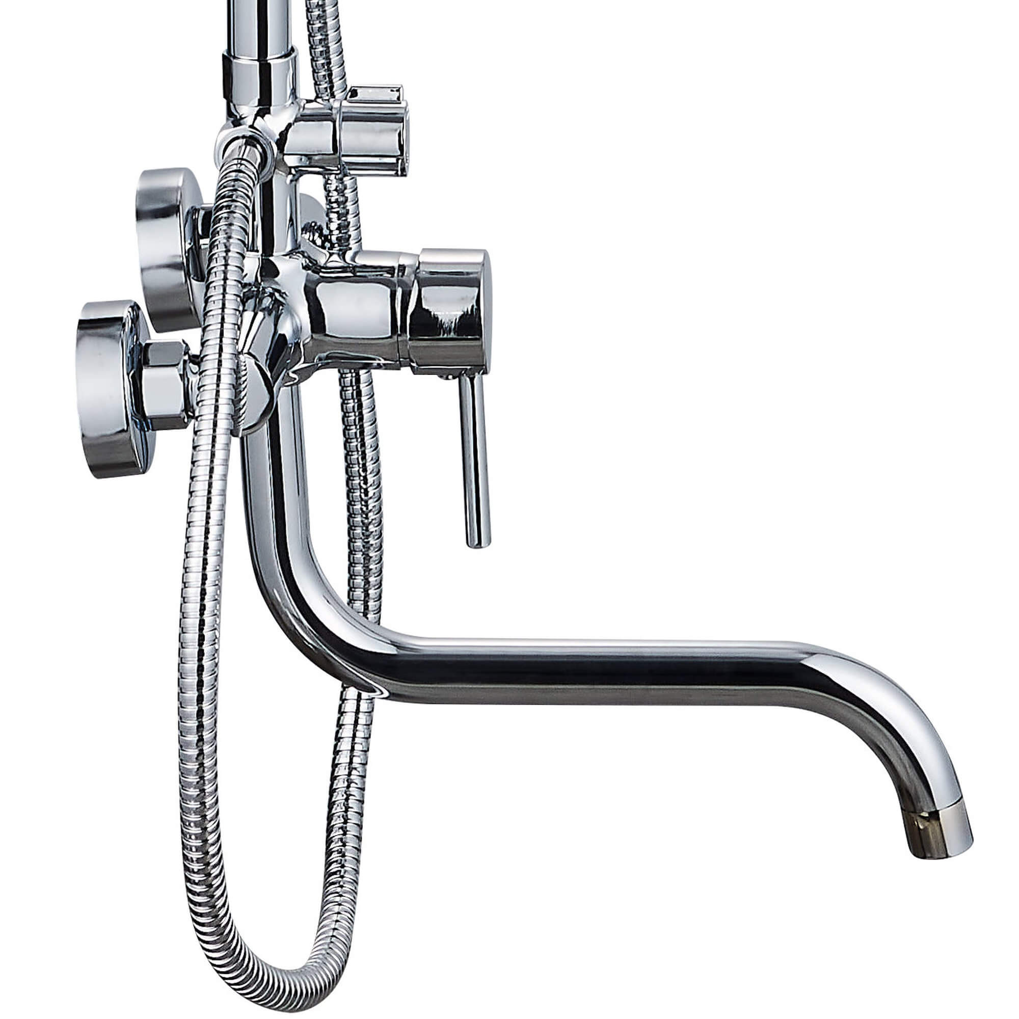 Душевая система Ligeya L1203 с одноручным смесителем, изливом, тропическим и ручным душем фото-4 Душевая система Ligeya L1203 с одноручным смесителем, изливом, тропическим и ручным душем фото-4