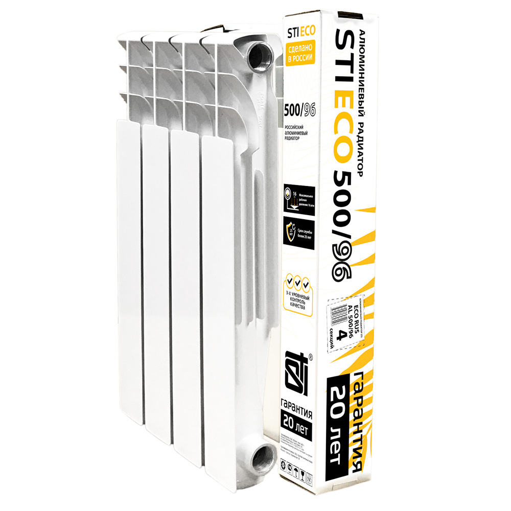 Алюминиевый радиатор STI ECO RUS AL 500/96 4 сек. - фото1 Алюминиевый радиатор STI ECO RUS AL 500/96 4 сек. - фото1