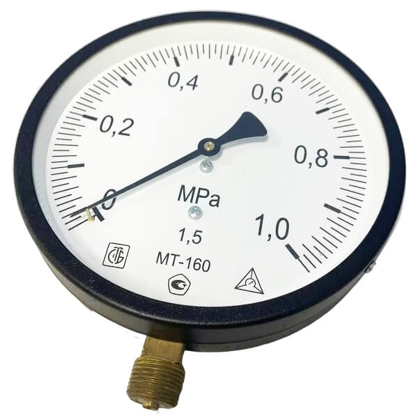 Манометр радиальный МТ-160 1,0МПа (метрическая резьба - М20х1.5) Манометр радиальный МТ-160 1,0МПа (метрическая резьба - М20х1.5)