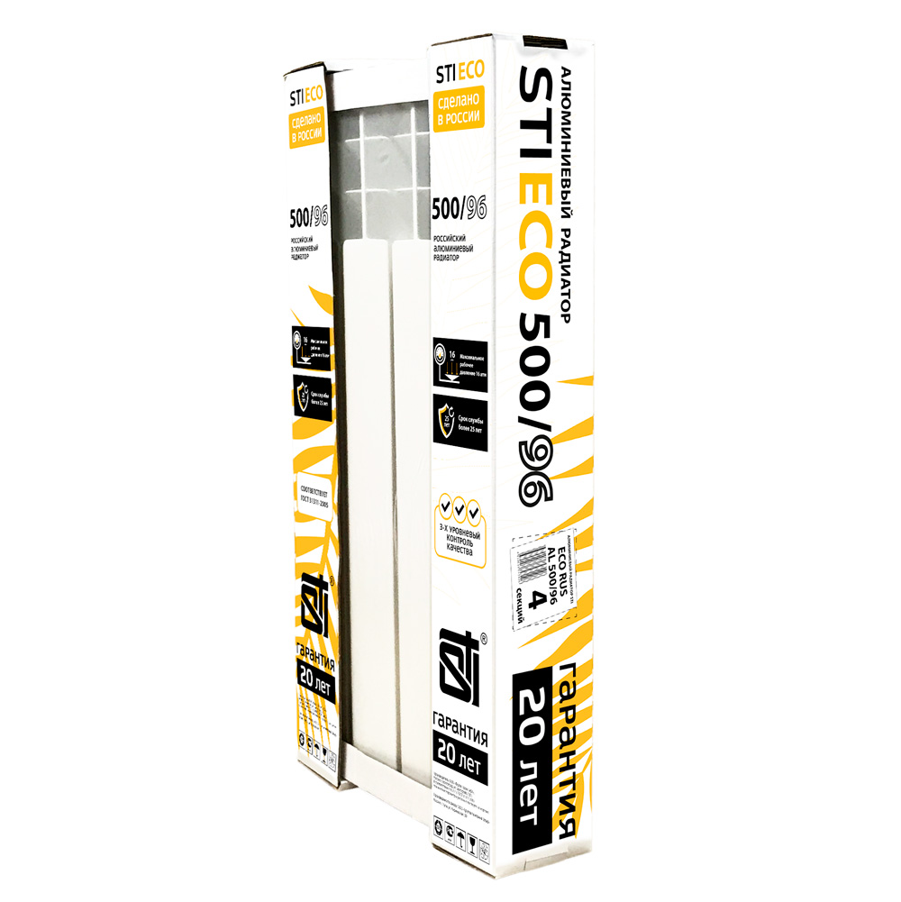 Алюминиевый радиатор STI ECO RUS AL 500/96 4 сек. - фото2 Алюминиевый радиатор STI ECO RUS AL 500/96 4 сек. - фото2