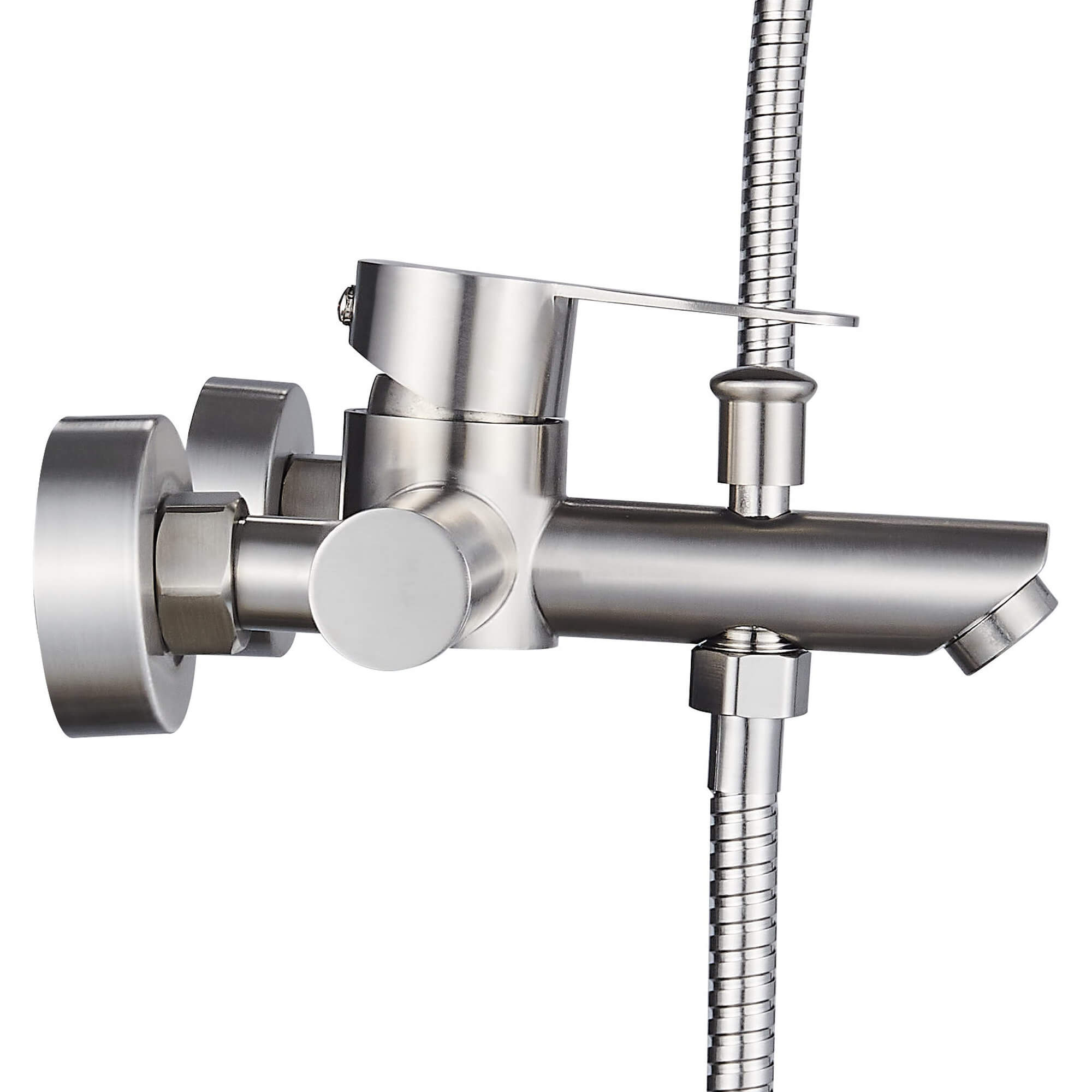 Смеситель для ванны Ligeya S3023 с душем одноручный с коротким изливом, нерж. - фото2