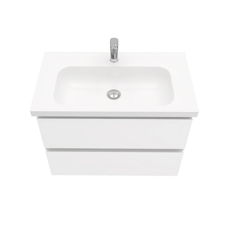 Тумба подвесная Laparet Electra 80 под умывальник Creavit Ideal 80, ультра белый глянец - фото2 Тумба подвесная Laparet Electra 80 под умывальник Creavit Ideal 80, ультра белый глянец - фото2