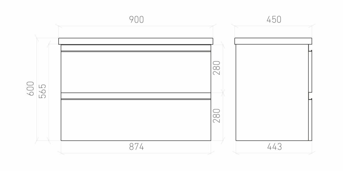 Тумба подвесная Laparet Electra 90 под умывальник Creavit Ideal 90, ультра белый глянец фото-4 Тумба подвесная Laparet Electra 90 под умывальник Creavit Ideal 90, ультра белый глянец фото-4