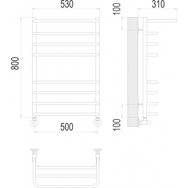 Полотенцесушитель Terminus «Арктур» П8 500х800 фото-3